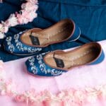 Teal Blue Khussa With Silver Loom Enchantment-2308 - Image 2