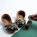 Green Serenity Embellished Khussa-2249