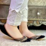 Black Net Khussa by SNF