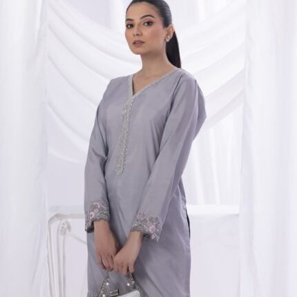 Lilac Embellished 2 PC Dress