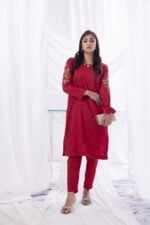 Maroon hand work 2 pc dress