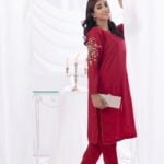 Maroon hand work 2 pc dress