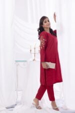 Maroon hand work 2 pc dress