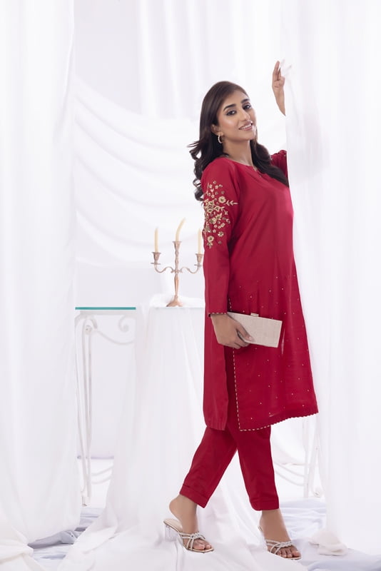 Maroon hand work 2 pc dress Maroon hand work 2 pc dress