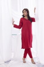 Maroon hand work 2 pc dress