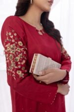 Maroon hand work 2 pc dress