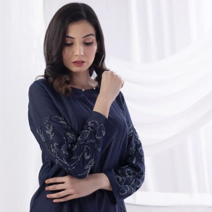 Blue Embroidered 2 PCs Dress