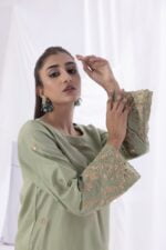 Fern Green Embroidered Dress