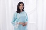 Sky Blue 2 PCs Embroidered Dress