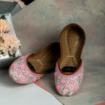 Pink embroidered khussa