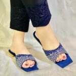 Blue Flats With Silver Shining Crystals-3313 - Image 2