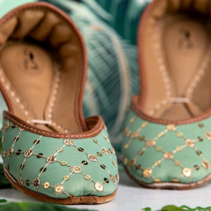 Mint green khussa by snf