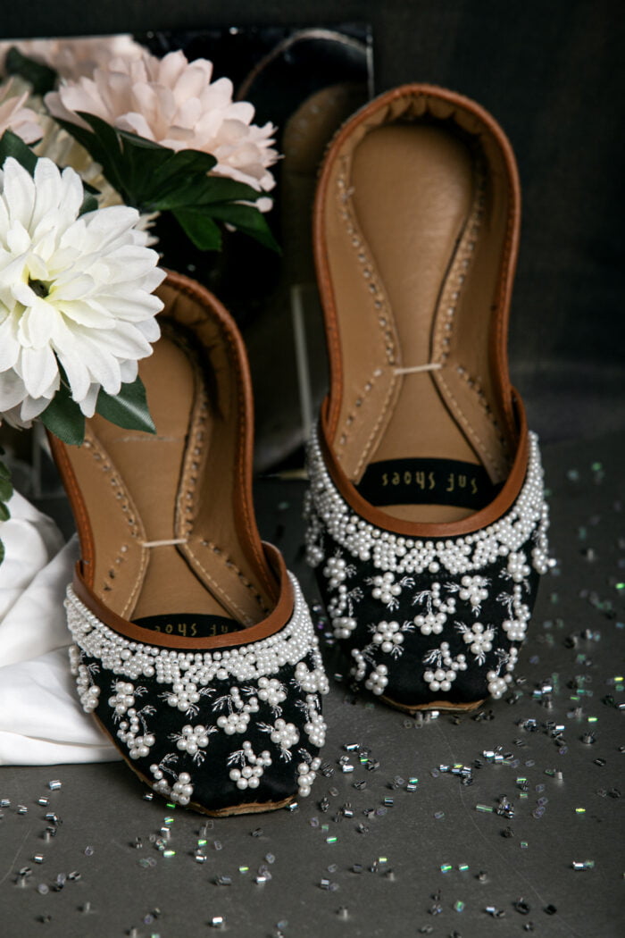 Black khussa with pearls for Her-2269 - Image 3