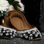 Black khussa with pearls