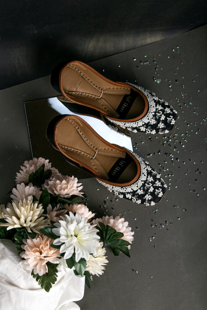 Black khussa with pearls for Her-2269 - Image 2