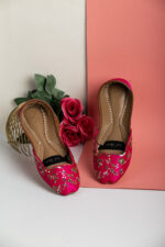 Pink Khussa with leafy gold embroidery-2407 - Image 2