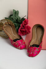 Pink Khussa with leafy gold embroidery-2407 - Image 3