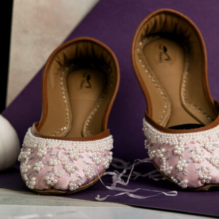 Powder Pink Khussa with Pearls