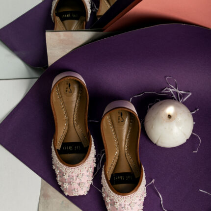 Powder Pink Khussa with Pearls