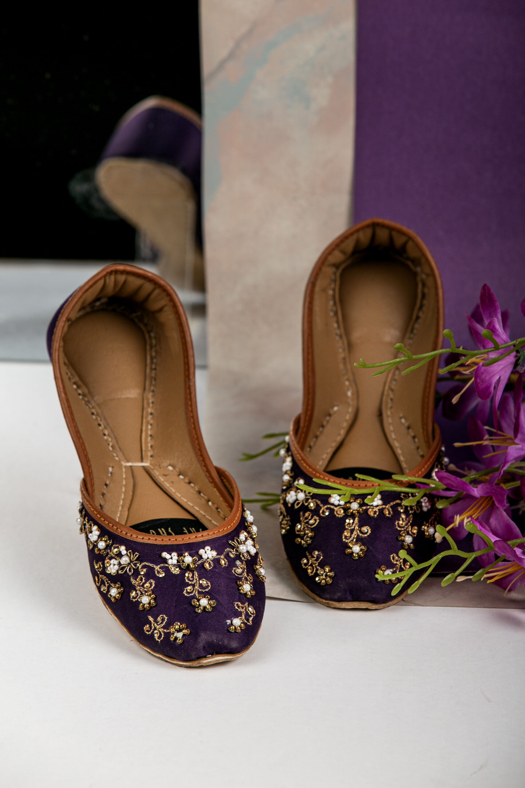 Purple embroidered khussa Purple embroidered khussa