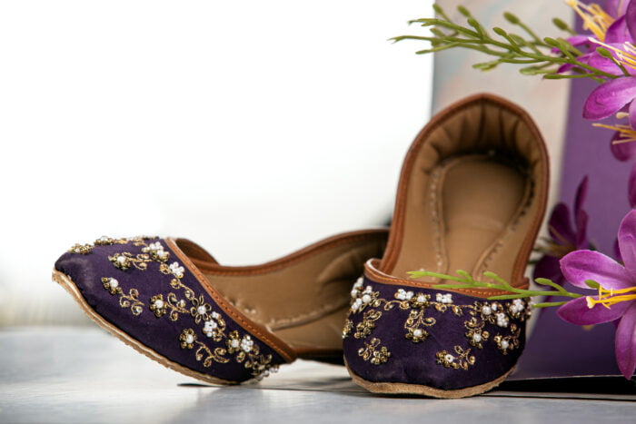 Purple embroidered khussa