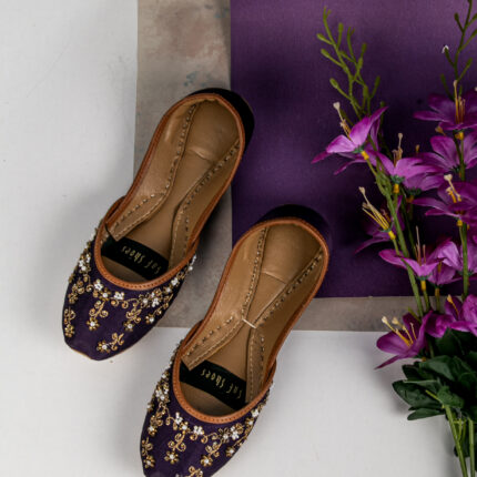 Purple embroidered khussa