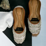 Silver Khussa with white pearls