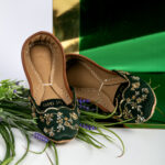 Pine Green embroidered Khussa