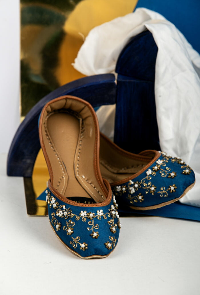 Zinc Blue Khussa For Her-2277 - Image 3