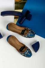 Zinc Blue Khussa For Her-2277 - Image 4