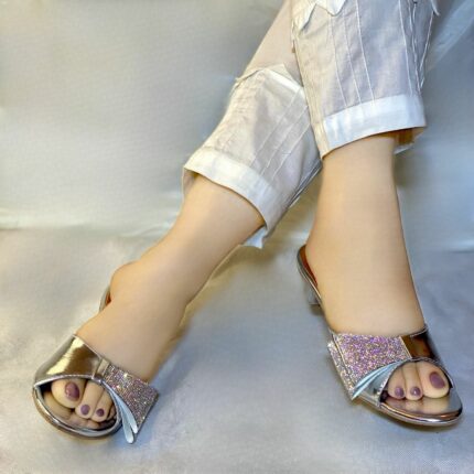 silver heels for her