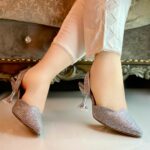 silver heels for her