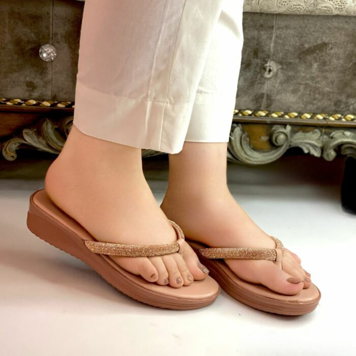 Comfy Fancy Flats In Peach