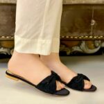 Shimmery Flats In Black-3334 - Image 3