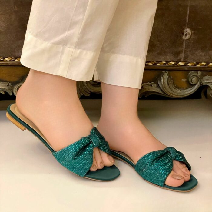 Shimmery Flats In Sea green-3334 - Image 3