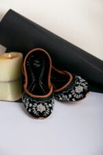 Black Net Khussa With  Silver Embroidery-2400 - Image 4