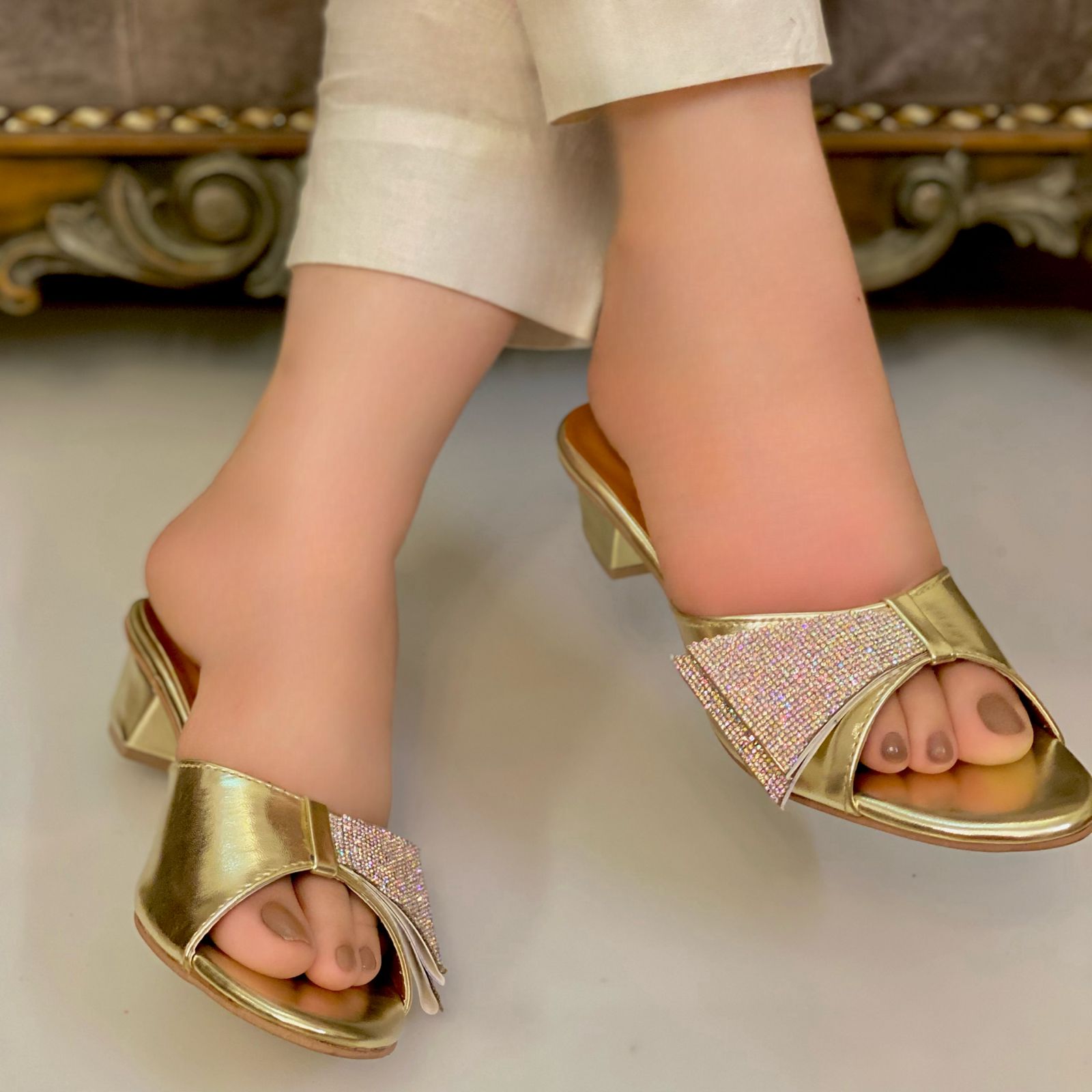 golden heels for her golden heels for her