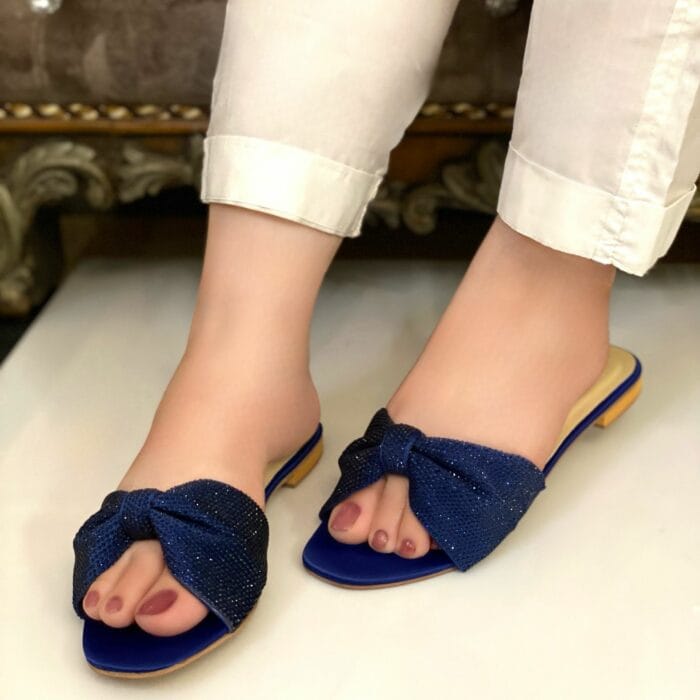 Shimmery Flats In Blue-3334 - Image 2