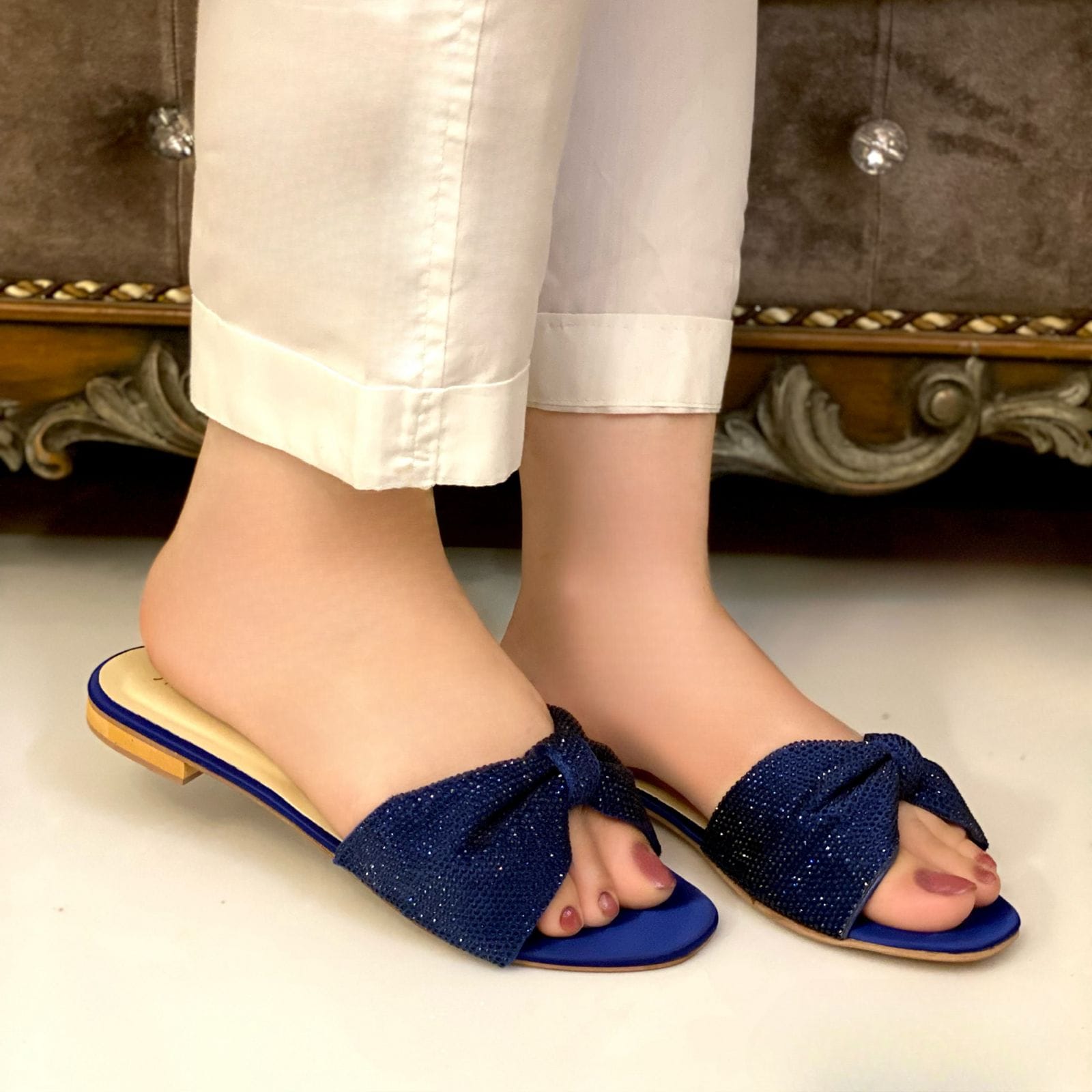 WhatsApp Image 2024-05-23 at 03.07.39_35c9ee4f Shimmery Flats In Blue-3334 - Image 1