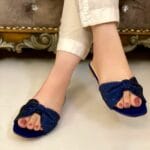 Shimmery Flats In Blue-3334 - Image 3