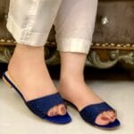 Shimmery Blue Flats For Her-3343