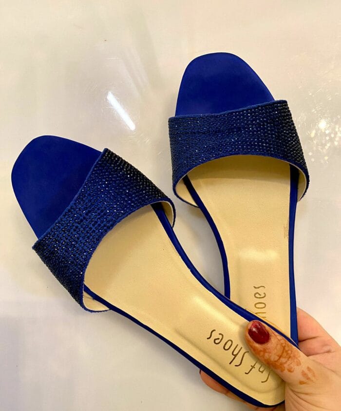 Shimmery Blue Flats For Her-3343 - Image 3