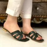 Casual Green Slippers For Her-3342