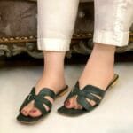 Casual Green Slippers For Her-3342 - Image 2