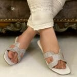 Shimmery Flats In White-3350 - Image 2