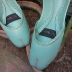 Plain Sea Green Khussa For Her