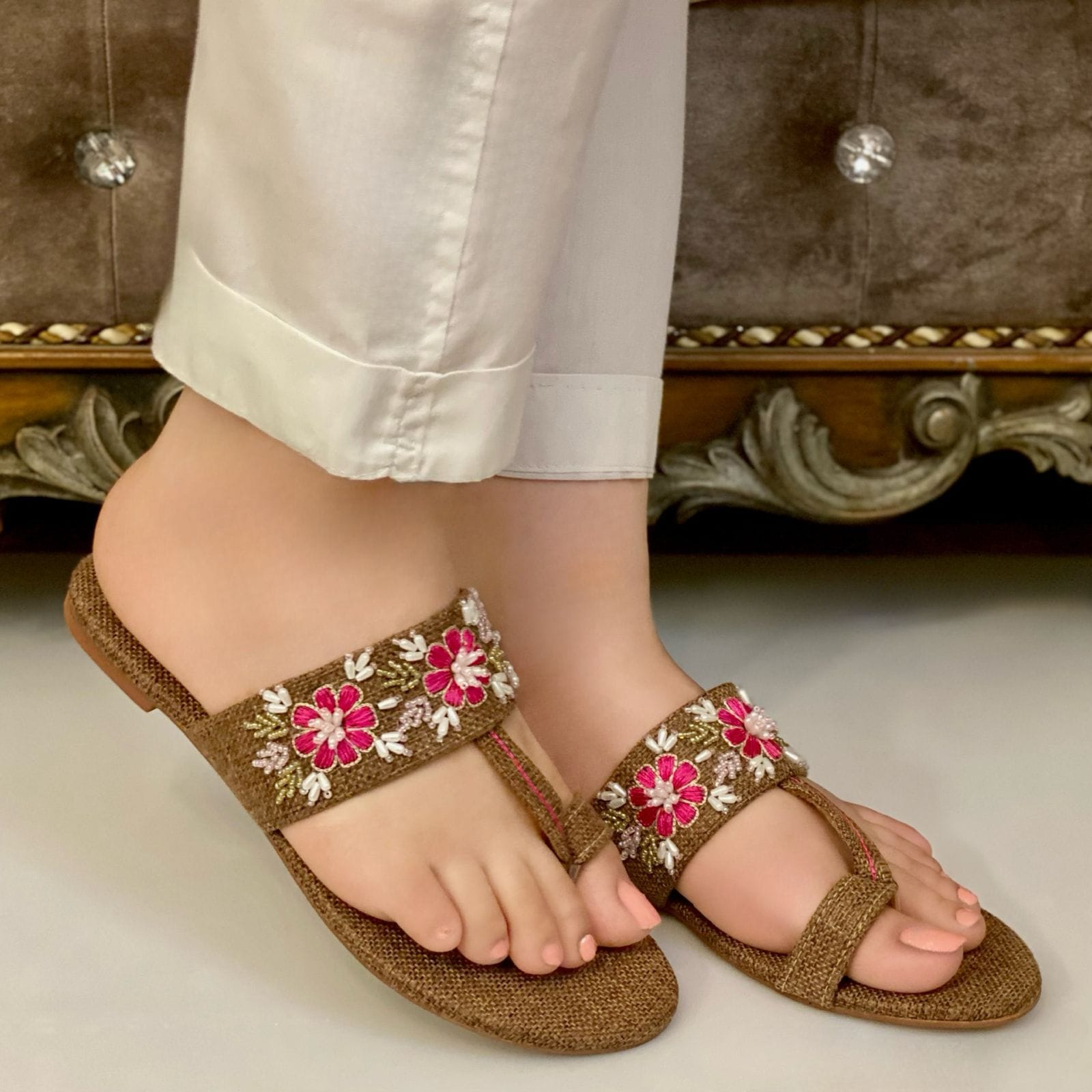 brown kolapuri from her brown kolapuri from her