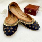 Black embroidered khussa by SNF