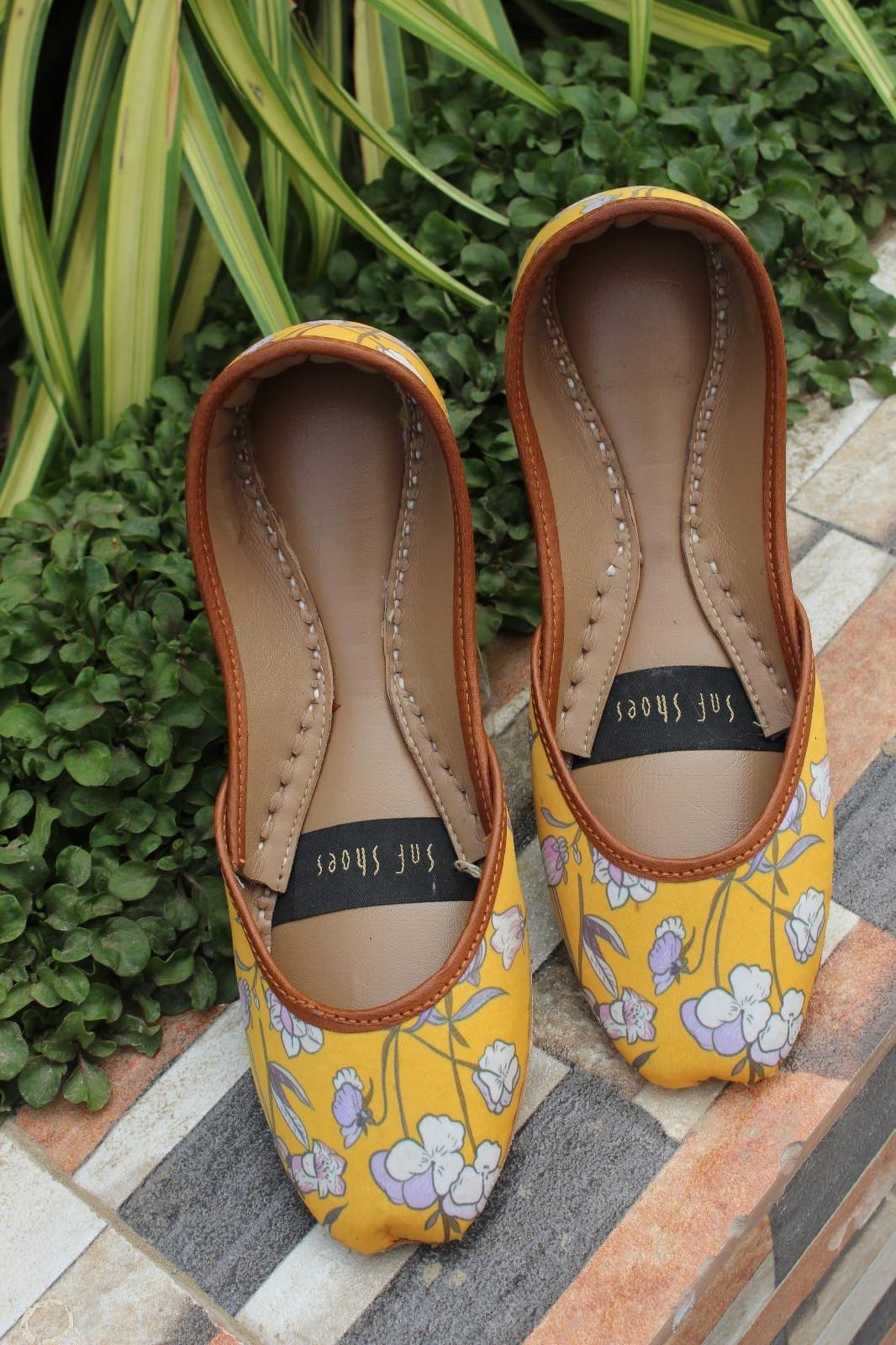 Yellow Digital Printed Khussa For Her Yellow Digital Printed Khussa For Her