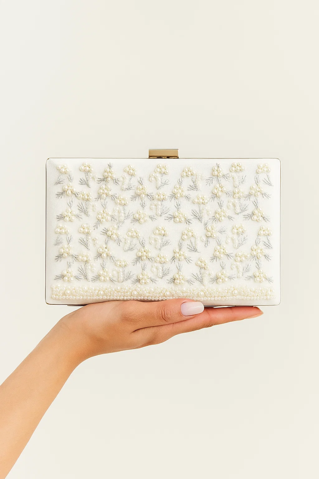white clutch 23 White hand embroidered Clutch For Her-CL-91